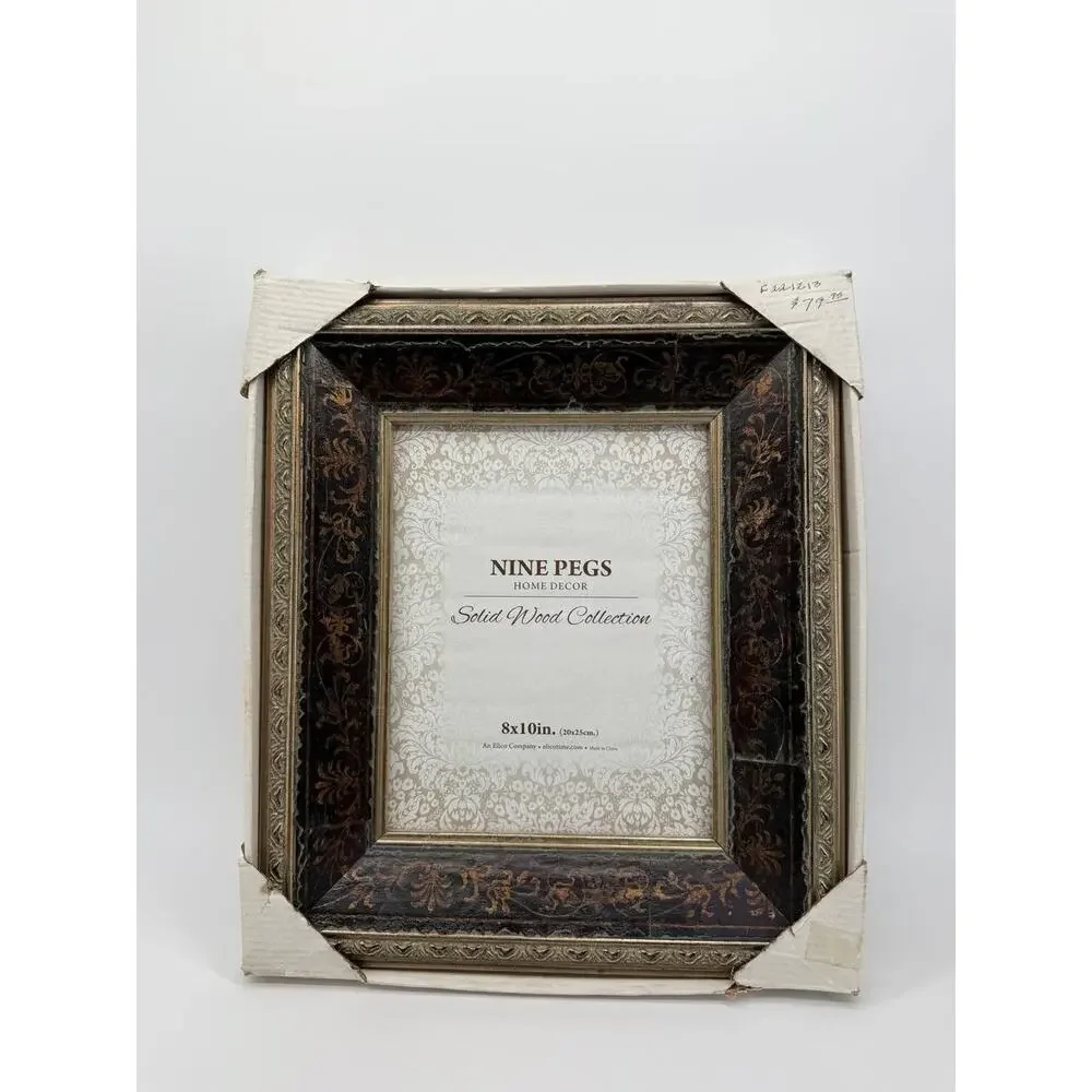 Nine Pegs 8x10 Photo Frame Solid Wood Ornate Decorative 4.28 lb
